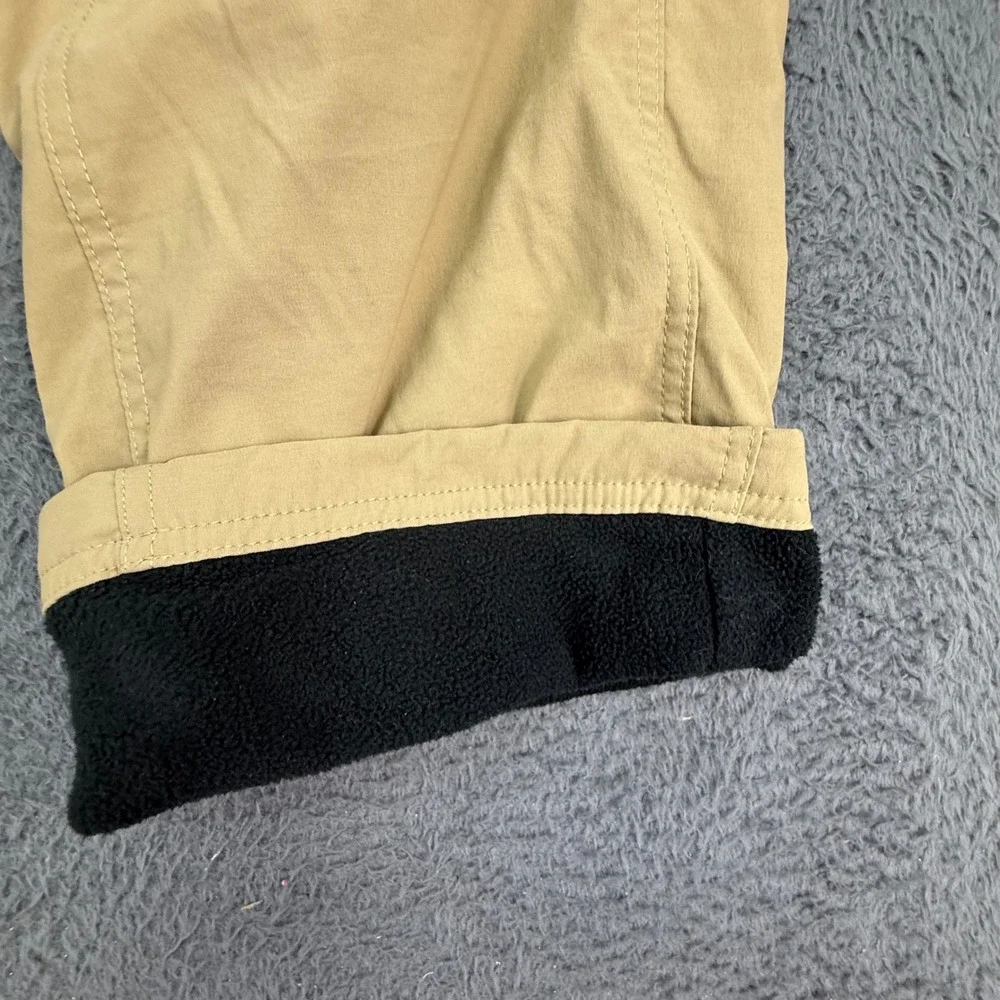 Eddie Bauer First Ascent Pants Mens 36x30 Tan Fleece Lined Hiking Guide Tech